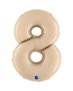 40" Satin Cream Number 8 Foil Balloon Grabo