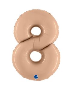 40" Satin Nude Number 8 Foil Balloon Grabo