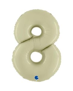 40" Number  8 Satin Olive Green Foil Balloons Grabo