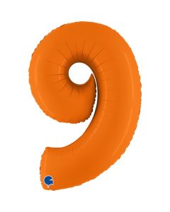 40" Number 9 Matte Orange Foil Balloon Grabo