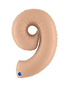 40" Satin Nude Number 9 Foil Balloon Grabo