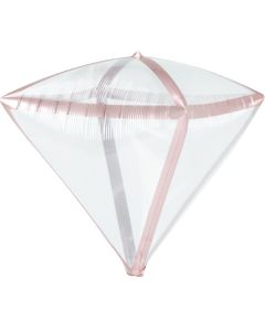 17" Diamondz Rose Gold Trim Foil Balloon - Unpackaged