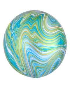 15"  Blue Green Marblez Orbz Foil Anagram
