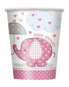 Pink Umbrellaphants 9oz Cups 8pk Unique