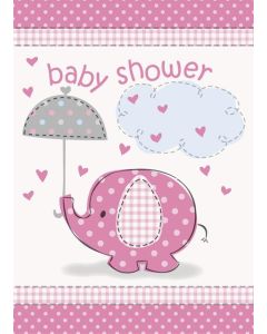 Pink Baby Shower Umbrellaphants Invitations Unique