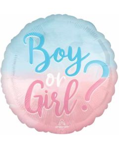 18" The Big Reveal Boy or Girl Round Foil Balloon Anagram