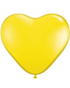 6" Citrine Yellow Heart Latex Balloons 100pk Qualatex