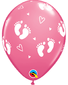 11" Rose Footprints & Hearts Latex 25pk Qualatex