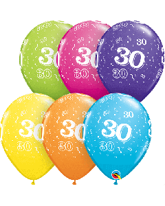 11" Age 30 Tropical Mix Latex 25pk Qualatex