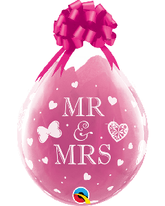 18" Diamond Clear Mr & Mrs Latex 25pk Qualatex
