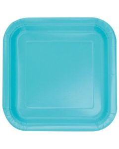 9" Terrific Teal Square Plates Unique