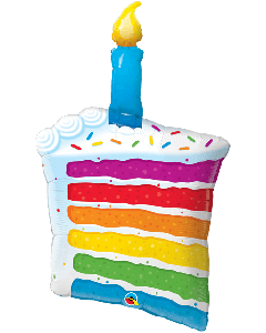 42" Rainbow Cake & Candle SuperShape Foil Balloon Qualatex