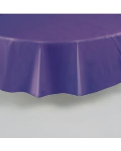 Deep Purple Round Plastc Table Cover Unique