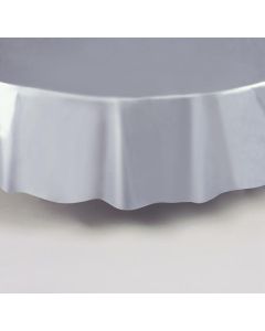 Silver Round Plastic Table Cover Unique