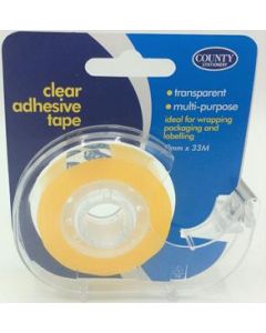 Clear Tape 19mm x 33m With Dispenser