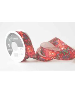 25mm Fox Friends Ribbon 20m Reel Red/Multi