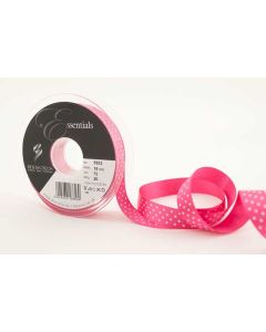 15mm Micro Dot Ribbon On 20M Reel Shocking Pink