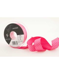 25mm Micro Dot Ribbon On 20M Reel Shocking Pink