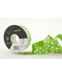 25mm Polka Dot Ribbon On 20M Reel Meadow