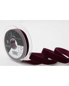 16mm Velvet Ribbon On 5M Reel Burgundy