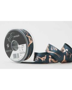 25mm Pheasant Ribbon 20m Reel Rose Gold