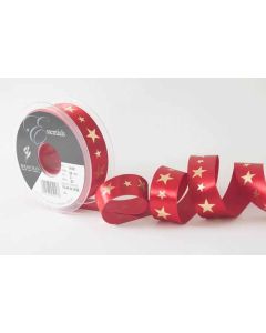25mm Starlight Ribbon 20m Reel Red/Gold