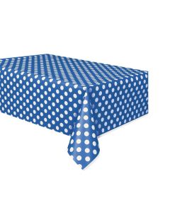 Royal Blue Dots Plastic Table Cover Unique
