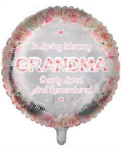18" In Loving Memory Grandma Pink Round