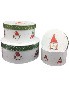 3pc Christmas Hat Boxes Tulip