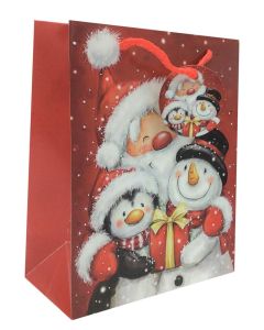 Small Santa & Friends Gift Bag Pk12 Tulip