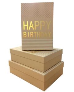 Large Foil Set Of 3 Boxes Tulip