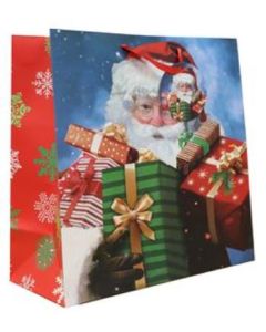 Santa Mini Square Jumbo Gift Bags Pk12Tulip