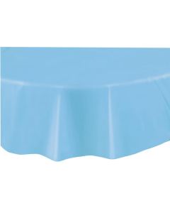 Powder Blue Round Plastic Table Cover Unique
