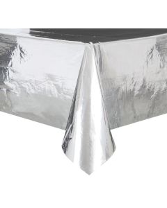SILVER FOIL TABLECOVER 54X108 - 50410/1