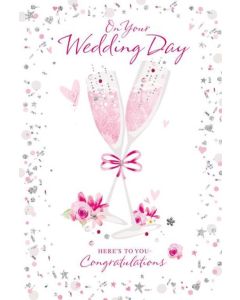 PK 6 cards WEDDING DAY  TRADITIONAL Greetings C 50 - 50WA102N