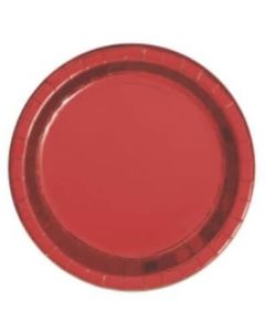 6" Metallic Red Round Paper Plates Pk8