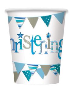 Blue Christening 9oz Paper Cup 8pk Unique