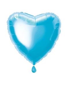 18" Light Blue Heart Foil Balloon Unpackaged Unique