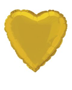 18'' PACKAGED HEART GOLD FOIL BALLOON - 52951/1