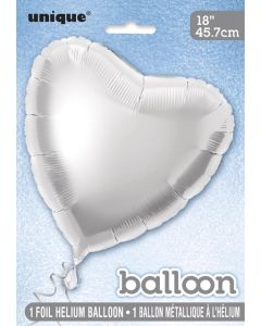 18" Silver Heart Foil Balloon Unique