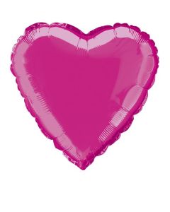 18'' PACKAGED HEART HOT PINK FOIL BALLOON - 52957/1