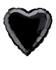 18'' PACKAGED HEART BLACK FOIL BALLOON - 52960 UNIQUE/1