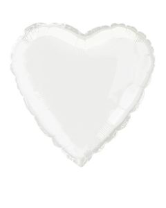 18'' PACKAGED HEART WHITE FOIL BALLOON - 52961/1