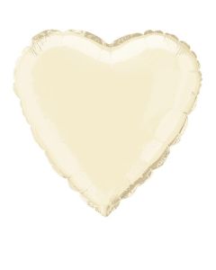 18'' PACKAGED HEART IVORY FOIL BALLOON - 52964/1