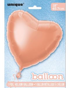 18"PACKAGED ROSE GOLD HEART FOIL BALLOON - 52967 UNIQUE/1