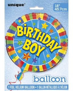 18" Blue Birthday Boy Round Foil Unique