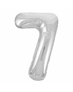 34" PACKAGED SILVER FOIL BALLOON NUMBER 7 - 53827/1