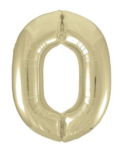34" PACKAGED GOLD FOIL BALLOON NUMBER 0 - 53830/1