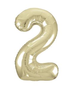 34" PACKAGED GOLD FOIL BALLOON NUMBER 2 - 53832/1