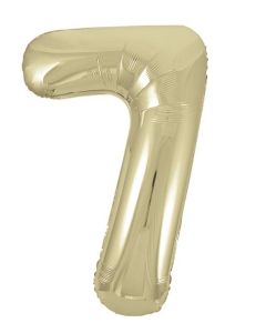 34" PACKAGED GOLD FOIL BALLOON NUMBER 7 - 53837/1